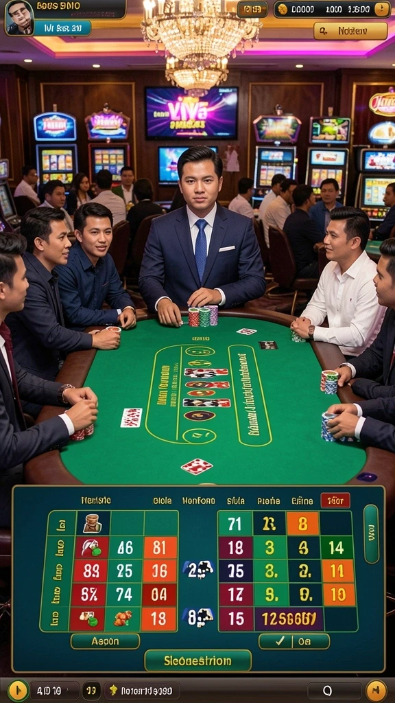 Tampilan permainan poker yang menarik dan interaktif.