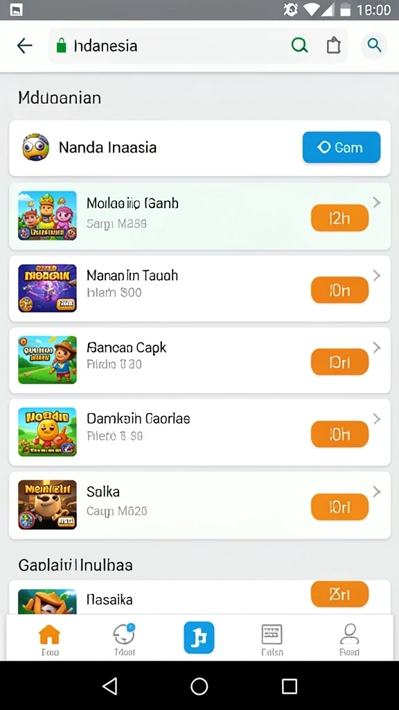 Tampilan halaman utama yang menarik dengan pilihan permainan.