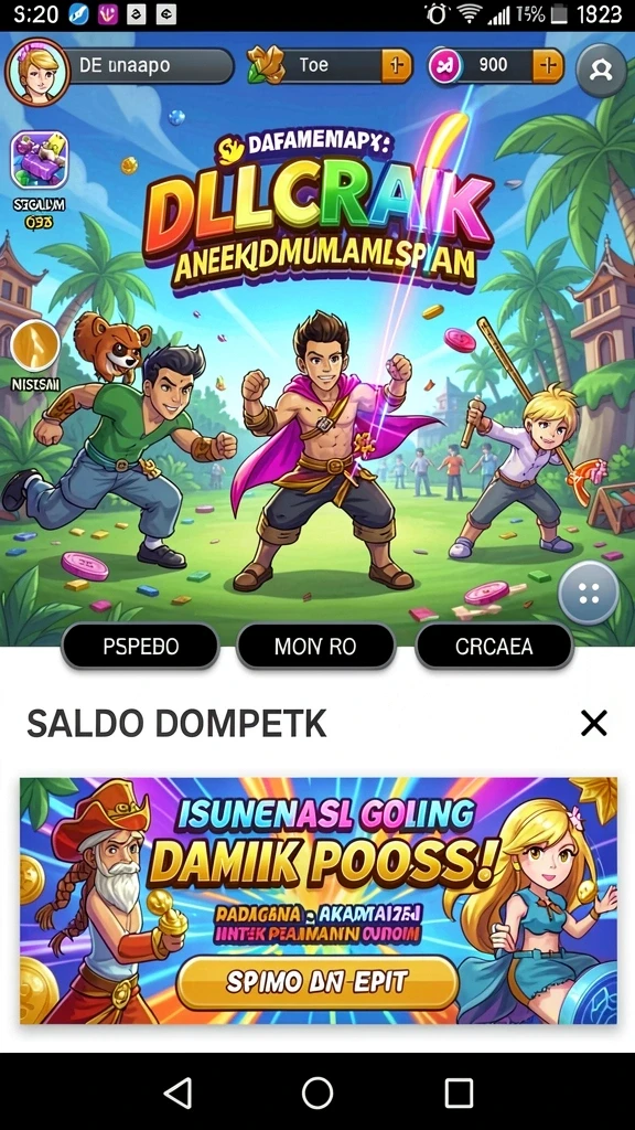 Gambaran antarmuka permainan yang menarik.